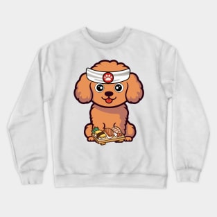 Funny brown dog is a sushi chef Crewneck Sweatshirt